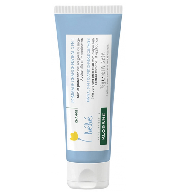 Klorane – Pommade change Eryteal 3 en 1 au Calendula apaisant – Bébé – Change – Siège 75 g