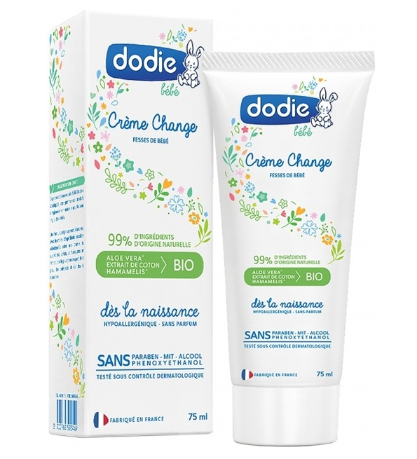 Dodie – Crème de change sans parfum – 75 ml