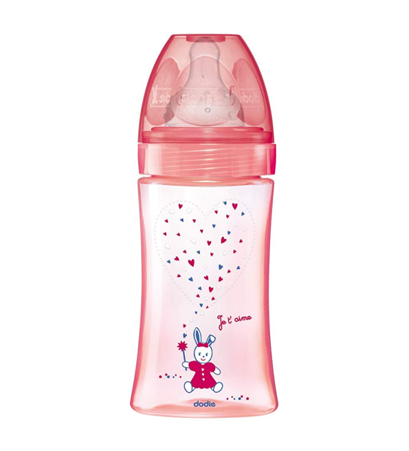 DODIE BIBERON INITIATION+ 270ML ROSE LICORNE 0-6 M TÊTE RONDE 3 VIT D2