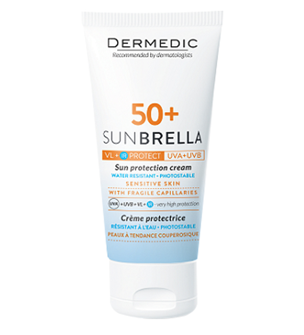 Dermedic Sunbrella Creme Spf50+ Peau Sensibles pour couperosique 50ml