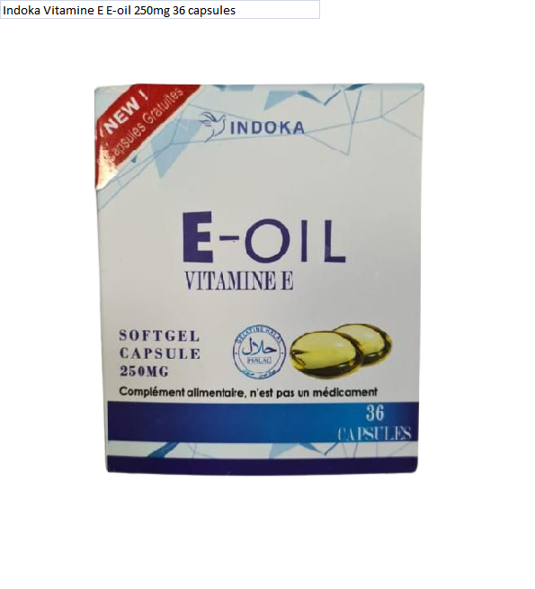 Indoka Vitamine E E-oil 250mg 36 capsules