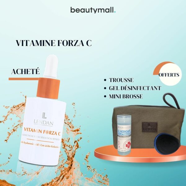 Lendan Vitamin Forza C Serum Facial Reparateur 30 ml = Trousse + Désinfectant + Brosse Offerts