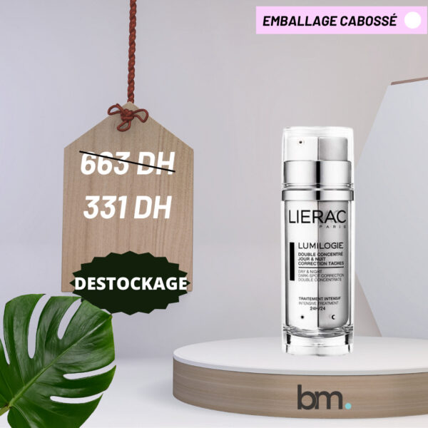 LIERAC LUMILOGIE DOUBLE CONCENTRÉ JOUR & NUIT CORRECTION TACHES 30ML – DESTOCKAGE