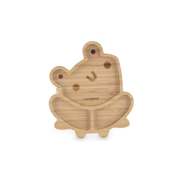 Miniland Assiette En bois Grenouille