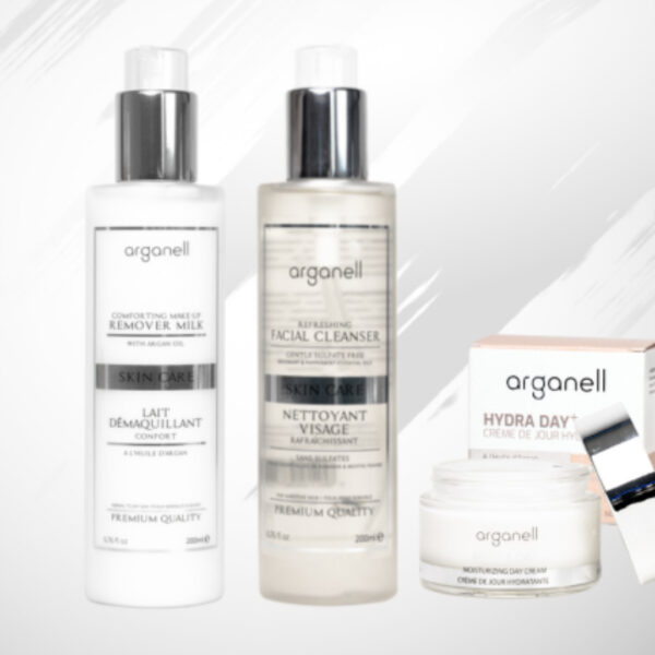 Arganell Duo Pack Creme De Jour + Lait Demaquillant+ Gel Nettoyant Visage