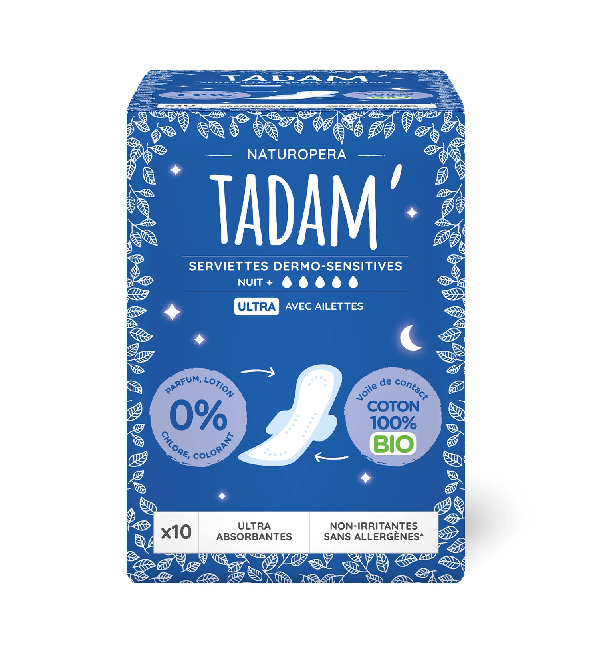 Tadam Serviette Ultra Coton Bio Long Maxi 16un