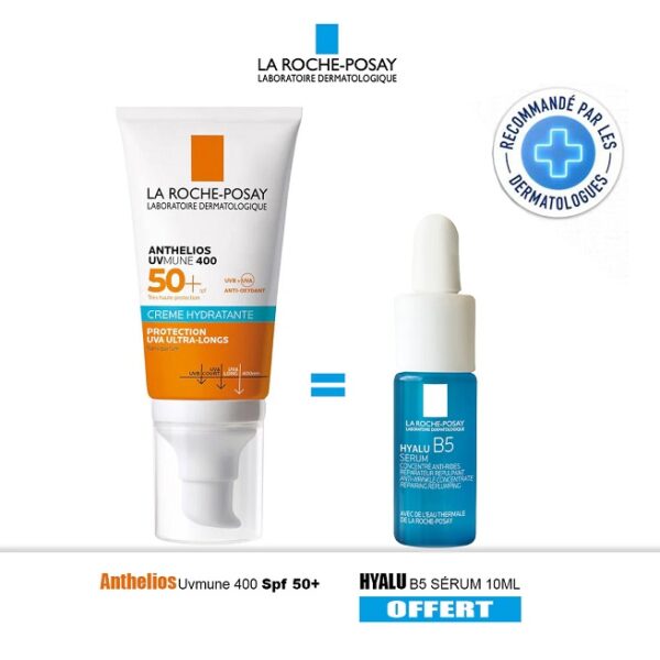 La Roche-Posay ANTHELIOS UVMune 400 Crème Solaire Teintée = Hyalu B5 Sérum 10ml Offert