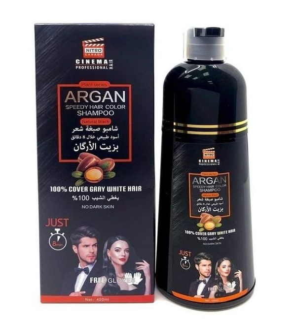 DISAAR Shampooing Colorant Noir au Collagène et à l’huile d’Argan 400 ml