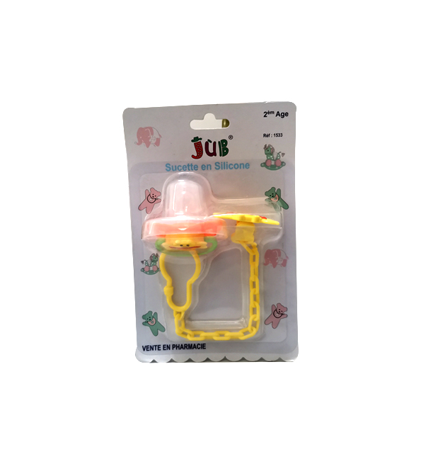 Juniors sucette en silicone  jub  2émé age +clips