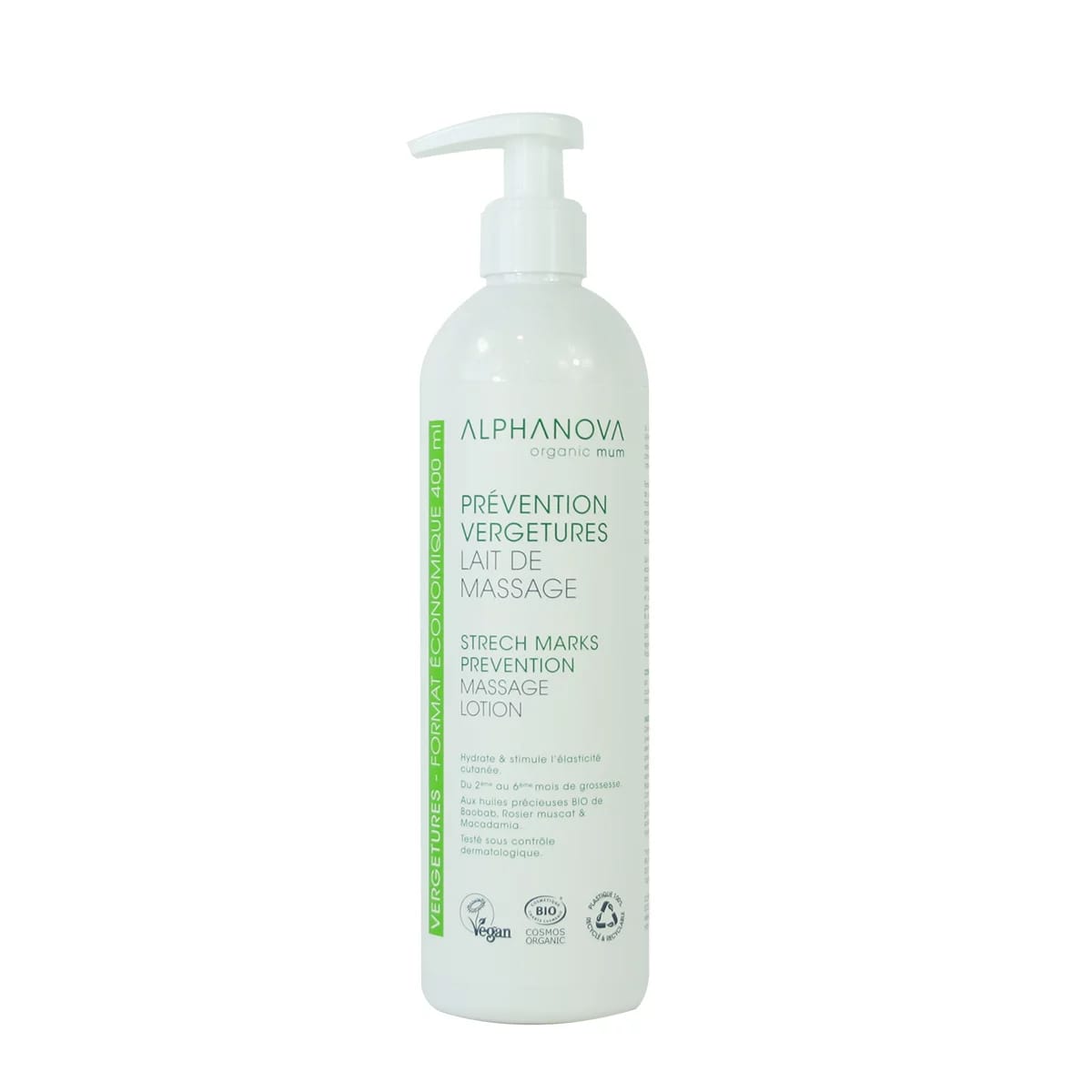 Lait de massage prévention vergetures | Alphanova organic mum