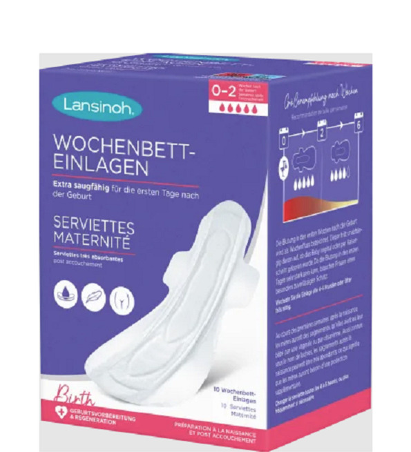 LANSINOH Serviettes Post Partum Extra-Absorbantes L 0-2 Semaine10 Unités